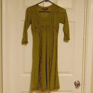 Betsey Johnson sheer olive green dress